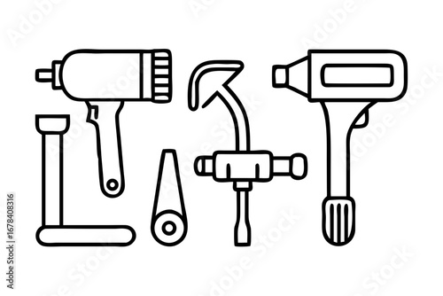 Vector art of tools icons, vector illustration set