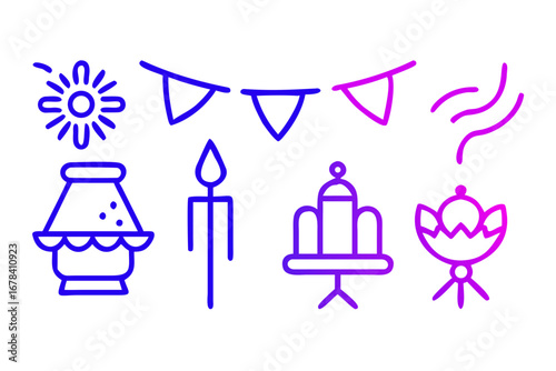 Vector art of ramadan kareem and eid mubarak celebration