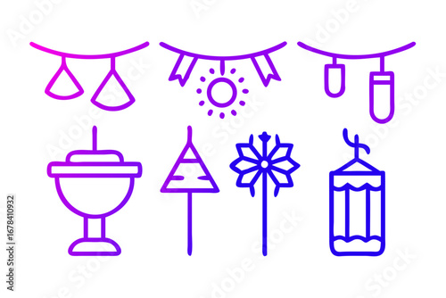 Vector art of ramadan kareem and eid mubarak decoration
