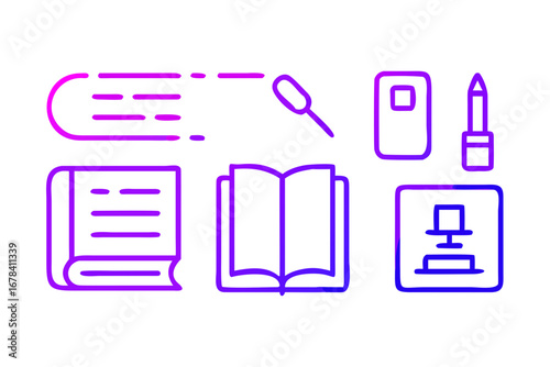 Vector art of stationery and education icons for web design