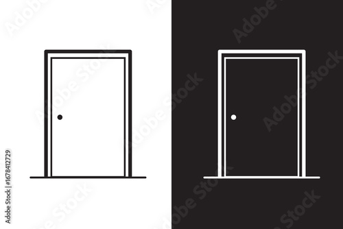 Door icon collection. line stroke icon. EPS 10