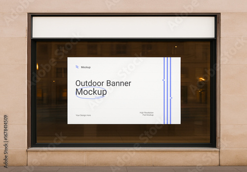 Advertising Street Banner Mockup PSD