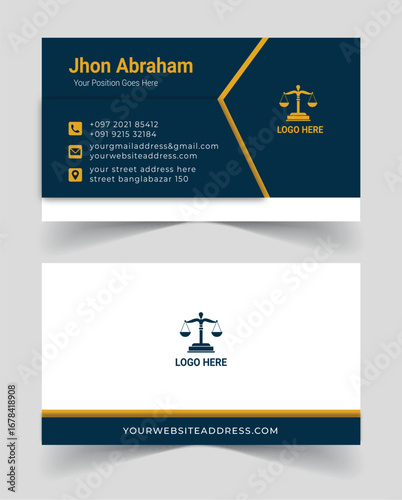 Professional Lawyer Visiting Card Template | Advocate Business Card Vector Design