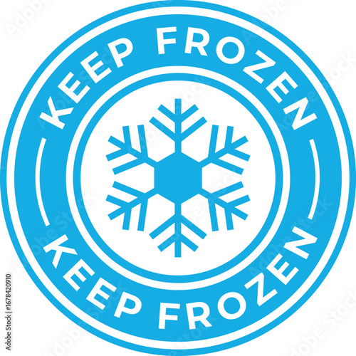 Keep frozen vector sign badge for packaging and frozen food products labeling