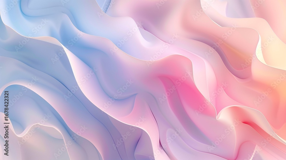 Fototapeta premium Smooth pastel gradient background, abstract flowing soft shapes, modern minimal design.