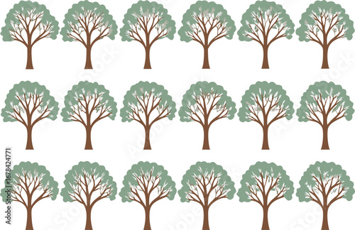 Top down vector illustration set of 24 diverse elements isolated on transparent background