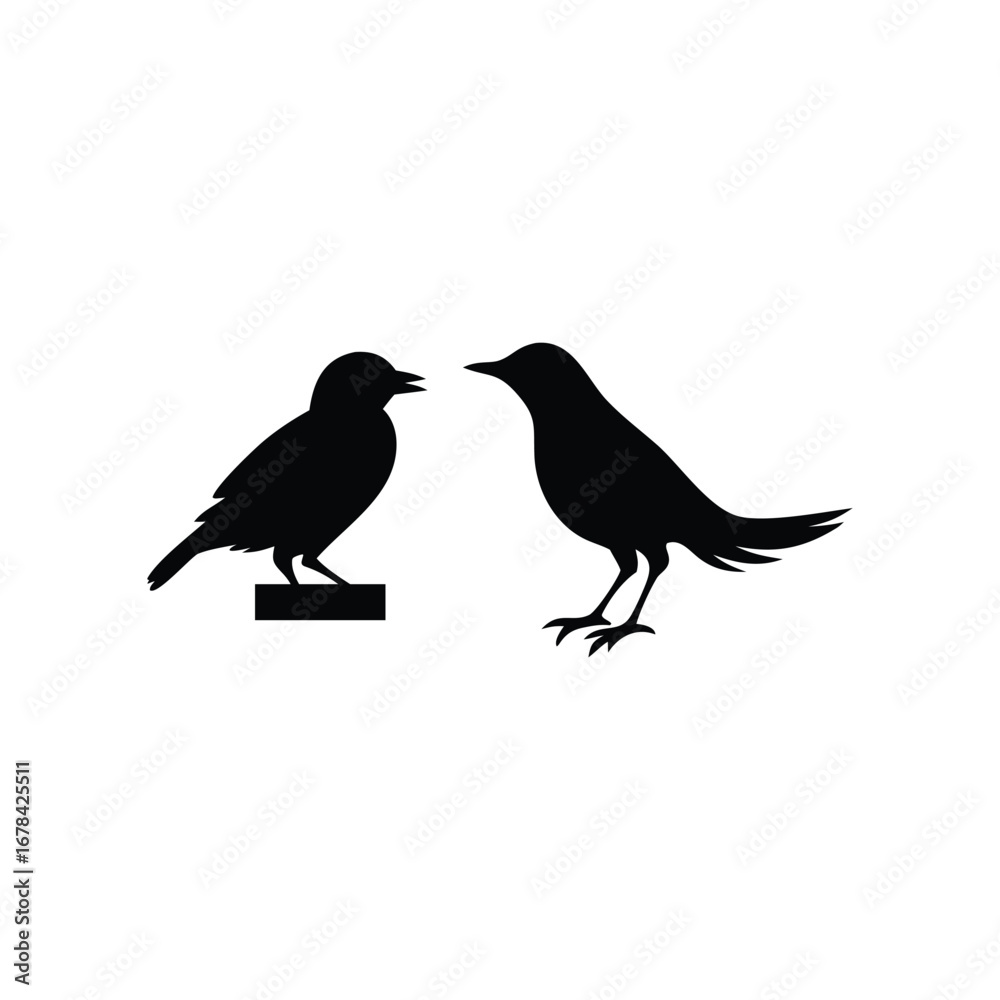 Fototapeta premium A vector illustration of a black crow perched on a branch, perfect for a nature and wildlife design