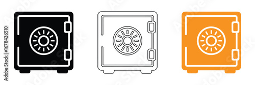 Secure safe icon for financial protection and wealth storage