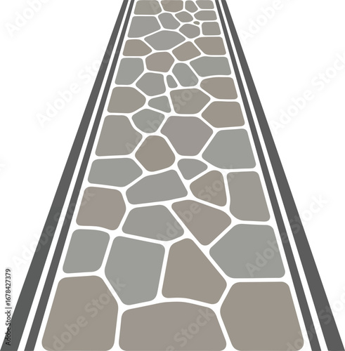 Irregular stone pavement path vector illustration garden walkway cobblestone pathway textured ground surface outdoor design element vector