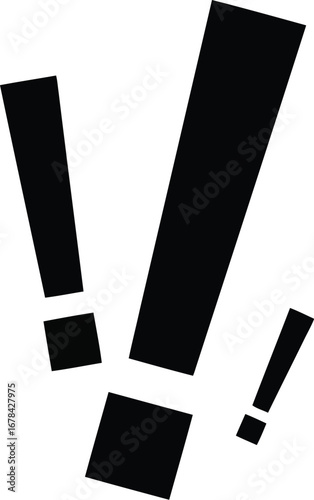 Exclamation marks alert warning sign attention symbol notification graphic vector
