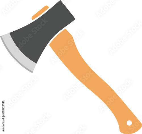 Sharp axe tool woodcutting equipment chopping forest work lumberjack gear handheld agricultural implement vector graphic vector