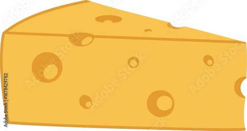 Swiss cheese wedge vector illustration delicious dairy product food graphic isolated eps vector