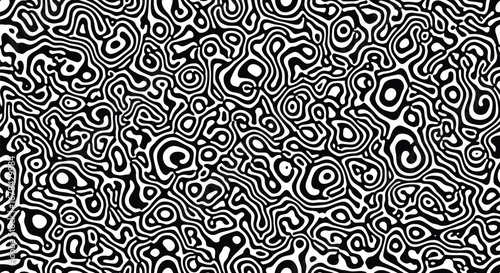 Abstract organic pattern texture monochrome swirls and shapes fractal design graphic vector