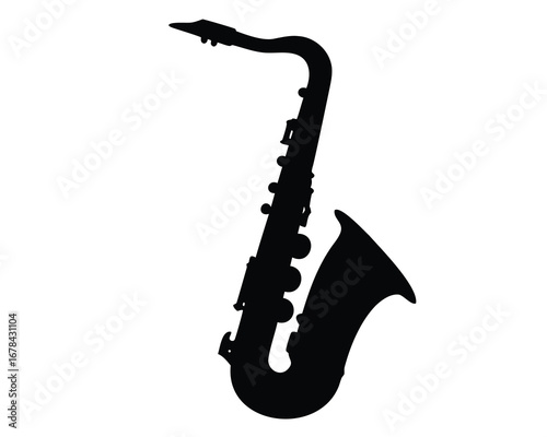 Silhouette of a Saxophone, a Musical Instrument Known for Jazz Music