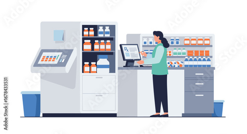 Pharmacy automation with prescription dispensing and medication management system