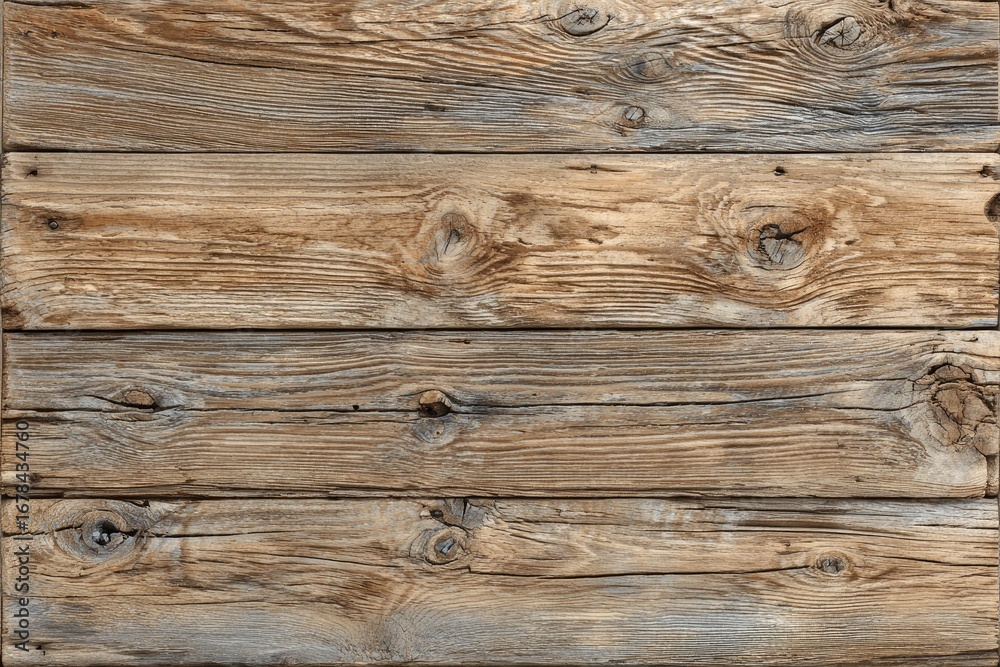 Naklejka premium Aged wood planks in horizontal rows