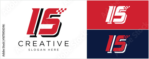 Racing number 15 with white red and black colors, racing, racing starting number, sports racing number design vector illustration