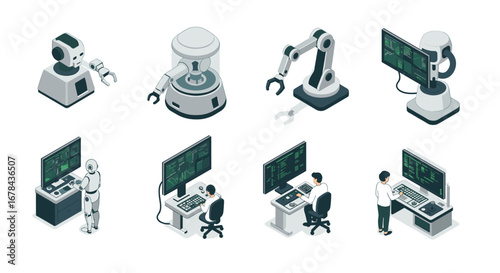 Isometric robotics and ai in modern technology workspaces