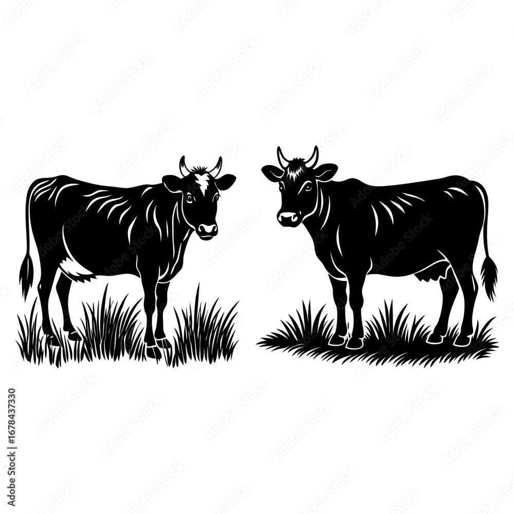 Obraz premium cow silhouette