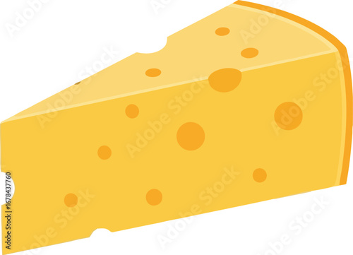 Delicious wedge of swiss cheese with holes isolated on for food marketing vector