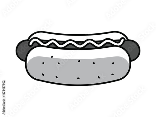vector illustration of a hot dog with mustard