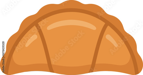 Golden croissant pastry baked breakfast delicious food isolated on white vector