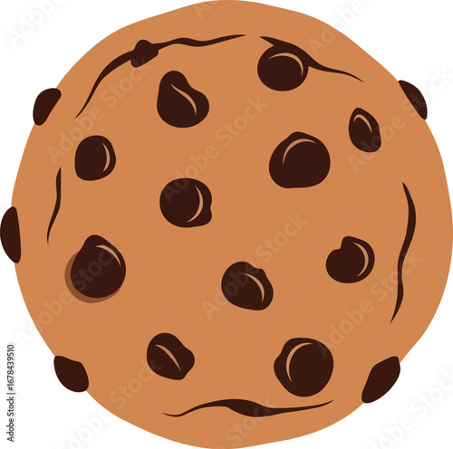 Delicious chocolate chip cookie treat freshly baked sweet dessert food item vector