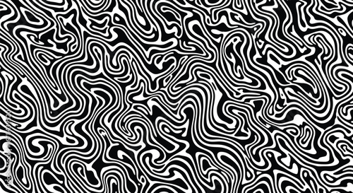 Abstract swirling organic pattern black and white dynamic fluid motion vector
