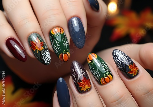 Festive Autumn and Halloween Nail Art