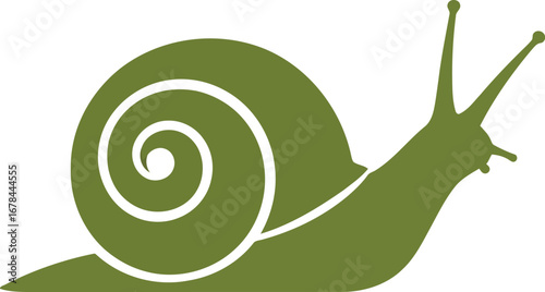 Green snail silhouette icon symbol nature garden illustration vector art vector