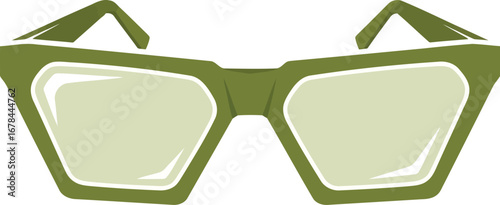 Stylish green geometric framed eyeglasses for modern vision and fashion accessory vector