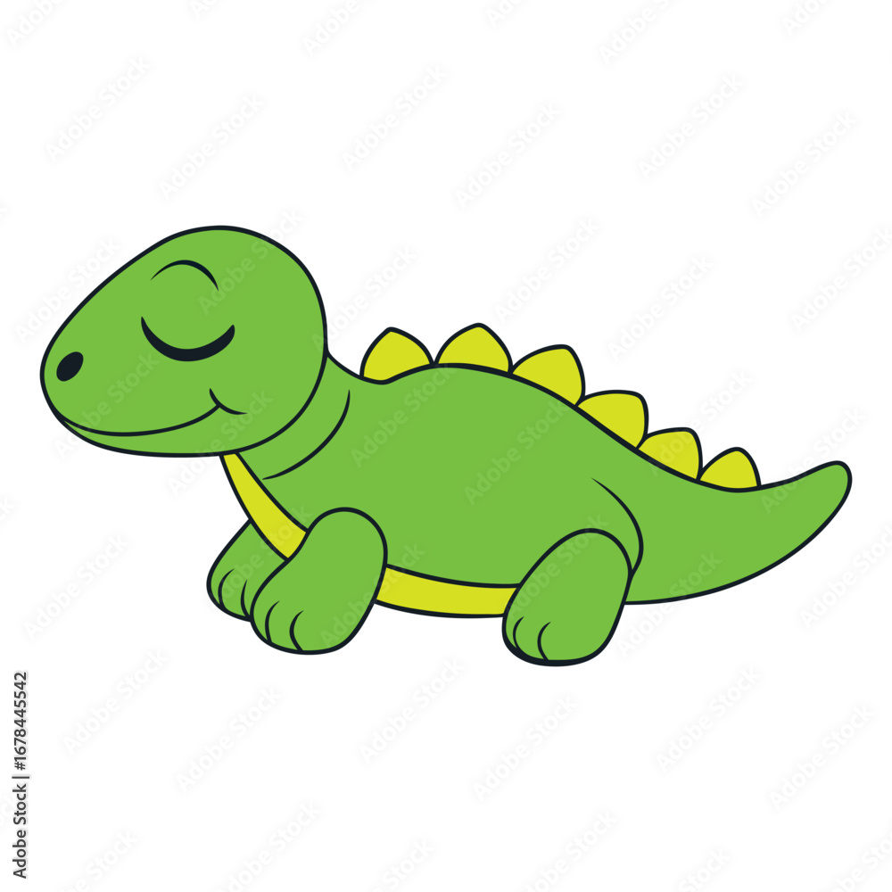 Obraz premium Lazy Dinosaur Vector Illustration Art