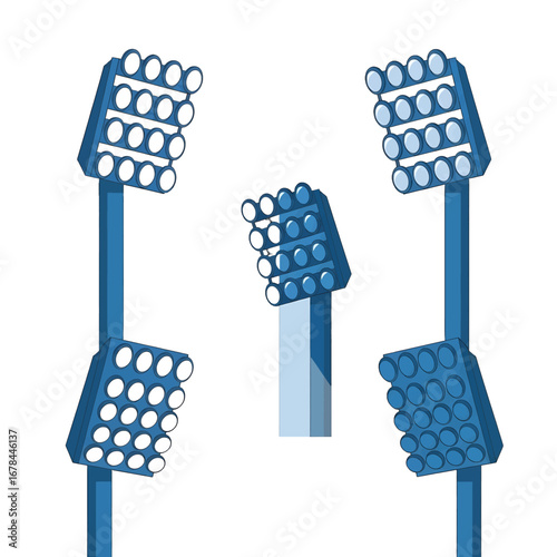 Illuminated Field Spotlights with Blue Hue Structure for Outdoor Events