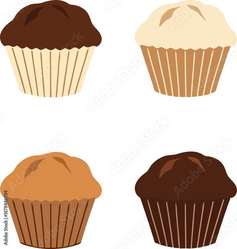 Diverse muffins assortment delicious baked goods sweet treats variety pastry collection vector
