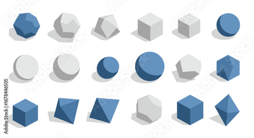 3d geometric shapes set on white background with shadows Free Download 3d geometric shapes set on white background with shadows - GFXLoad