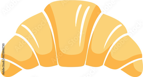 Delicious golden croissant pastry bakery breakfast food delicious french pastry vector