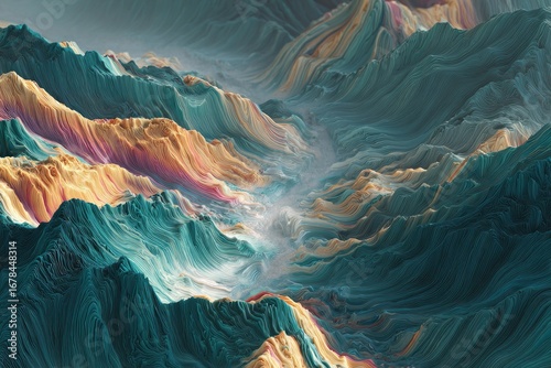 Wallpaper Mural Abstract mountain range landscape Torontodigital.ca