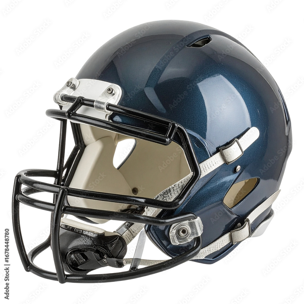 Fototapeta premium American football helmet with a face mask, isolated on a white background