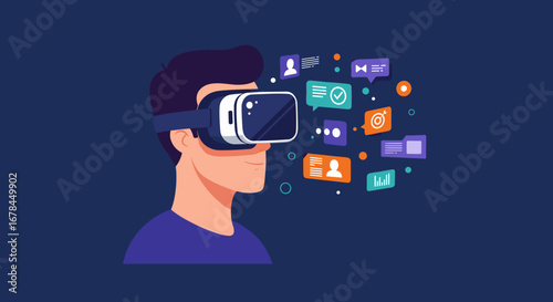 Immersive virtual reality experience with interactive digital interface