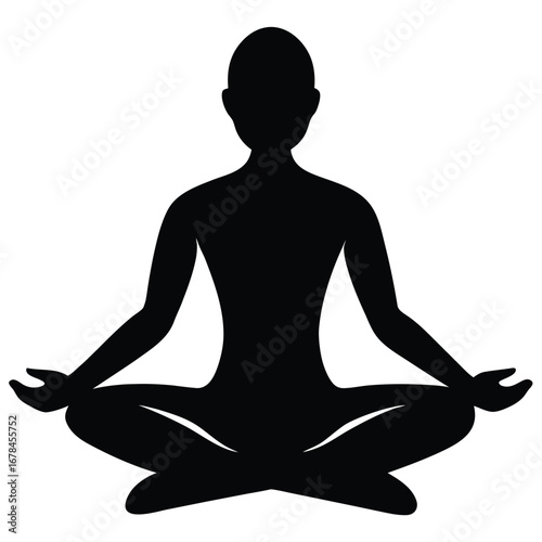 A person meditating in lotus position