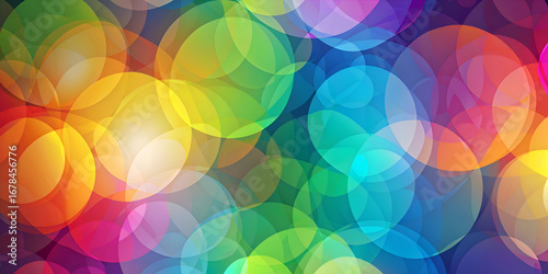 Abstract Colorful Circles Background. Geometric Shapes & Vibrant Colors