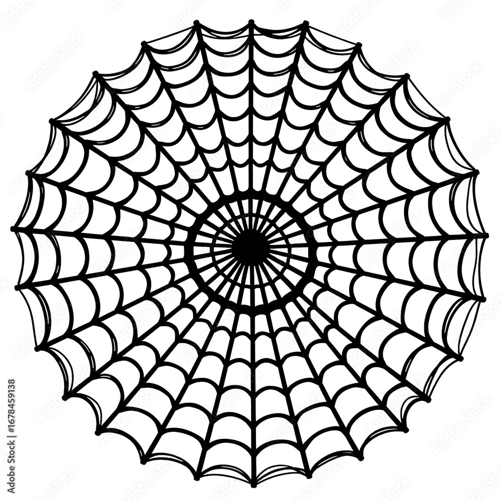 Obraz premium Intricate Spider Web Pattern with Radiating Lines and Symmetry