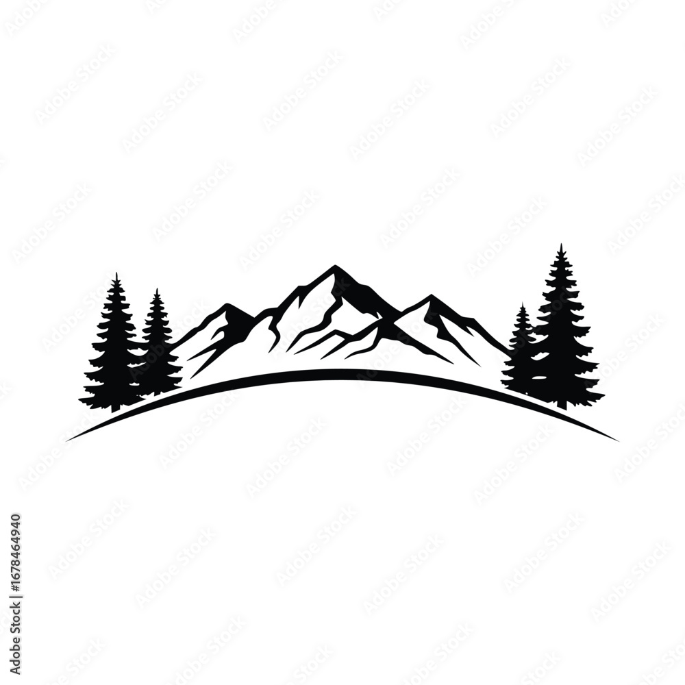 Obraz premium vector illustration of mountains