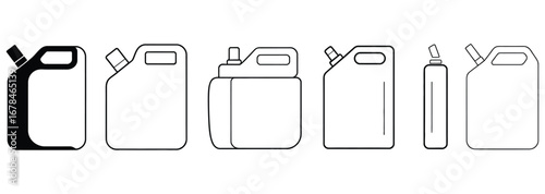 WebFuel your creativity with this collection of modern jerrycan line art, perfect for adding a sleek and minimalist touch to your designs, offering a versatile visual for automotive or industrial them
