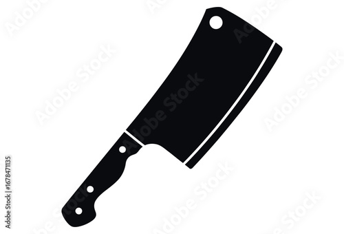 WebSharp black meat cleaver for butcher shop branding or culinary design projects, a classic tool for chefs and food preparation, perfect for restaurant menus and kitchen illustrations