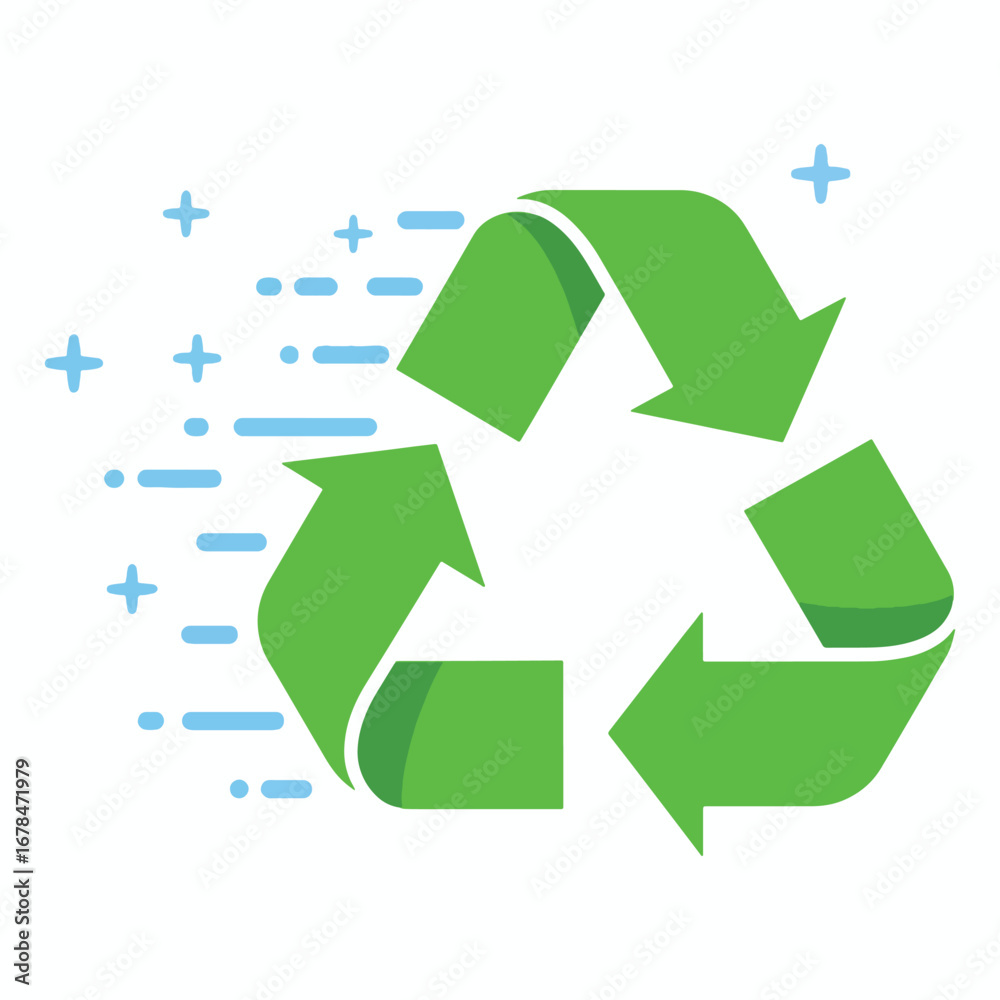 Obraz premium Fast and efficient recycling symbol, promoting eco-friendly practices.