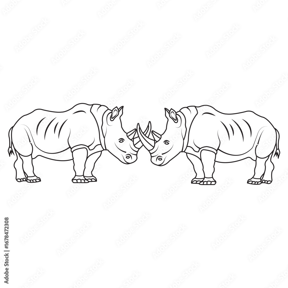 Fototapeta premium one-horned rhinoceros icon