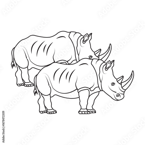 one-horned rhinoceros icon