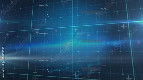 Animation of molecules data processing and globe in blue space
