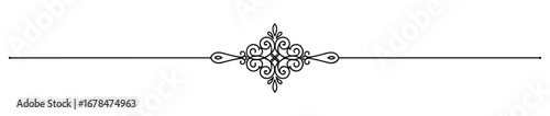 Elegant horizontal divider element with ornate diamond center and detailed design.